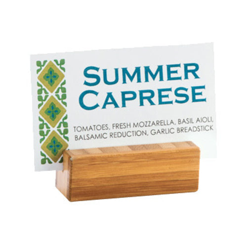 Cal-Mil 1543-60 Tabletop Menu Card Holder - 3/4" x 2 1/4", Bamboo-cityfoodequipment.com