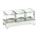 Cal-Mil 1560-2 Rectangular 3 Compartment Condiment Jar Display - Clear/Silver-cityfoodequipment.com