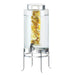 Cal-Mil 1580-2INF-74 SoHo 2 Gallon Round Glass Beverage Dispenser w/ Infusion Chamber - Silver Metal Base-cityfoodequipment.com