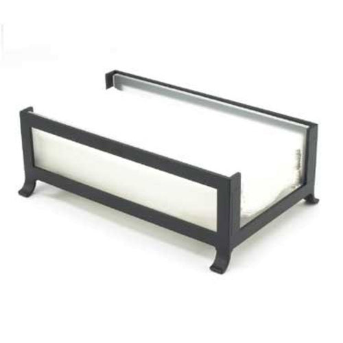 Cal-Mil 1588-33 Soho Napkin Holder for 4" x 8" Napkins - Black Frame w/ Faux Glass-cityfoodequipment.com