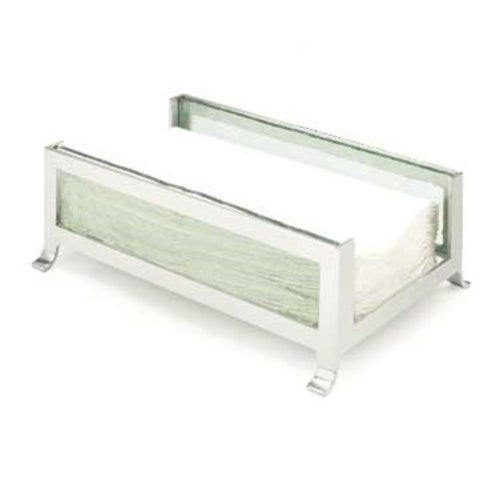Cal-Mil 1595-33 Soho Napkin Holder for 4" x 8" Napkins - Silver Frame w/ Faux Glass-cityfoodequipment.com