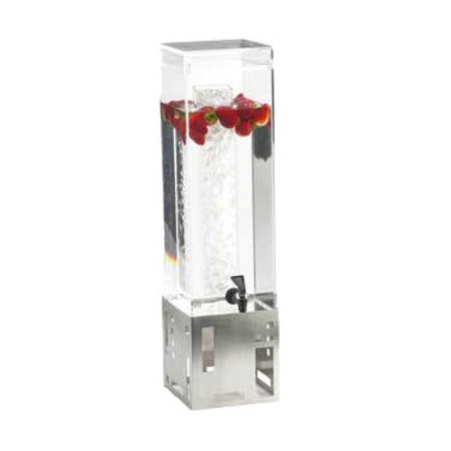 Cal-Mil 1602-1-55 1 1/2 gal Beverage Dispenser w/ Ice Tube - Plastic Container, Stainless Base-cityfoodequipment.com