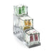 Cal-Mil 1604-55 Rectangular 3 Compartment Condiment Jar Display - Clear/Silver-cityfoodequipment.com