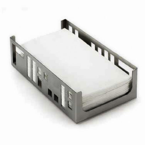 Cal-Mil 1606-55 Squared Napkin Holder, 9 1/4 x 5 1/4 x 2 1/2", Stainless-cityfoodequipment.com