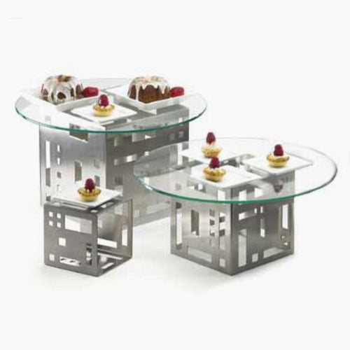 Cal-Mil 1607-5-55 5" Squared Cube Riser, Stainless-cityfoodequipment.com