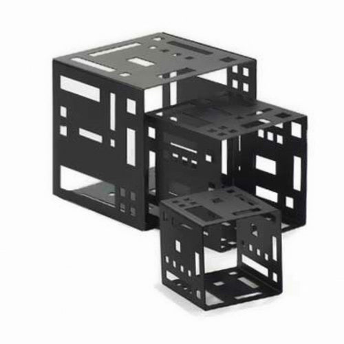 Cal-Mil 1607-7-13 7" Square Riser Cube - Metal, Black-cityfoodequipment.com