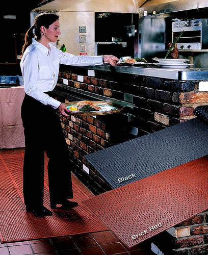 Cactus Mat 1640R-C364 Revers-A-Mat Safety Runner - 3' x 64', Rubber, Black-cityfoodequipment.com