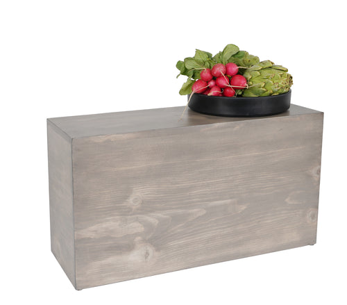 Cal-Mil 166-11-110 Rectangular Display Riser - 7" x 20 1/2" x 11", Pine Wood, Gray Wash-cityfoodequipment.com