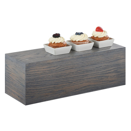 Cal-Mil 166-7-83 Rectangular Display Riser - 20"L x 7"W x 7"H, Oak Wood, Gray-cityfoodequipment.com