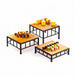 Cal-Mil 1711-7-60 12" Square Riser - 7"H, Iron Frame/Bamboo Top-cityfoodequipment.com