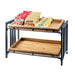Cal-Mil 1722 2 Tier Display Stand w/ Slanted Shelves - 23"W x 13"D x 15"H, Metal, Black-cityfoodequipment.com