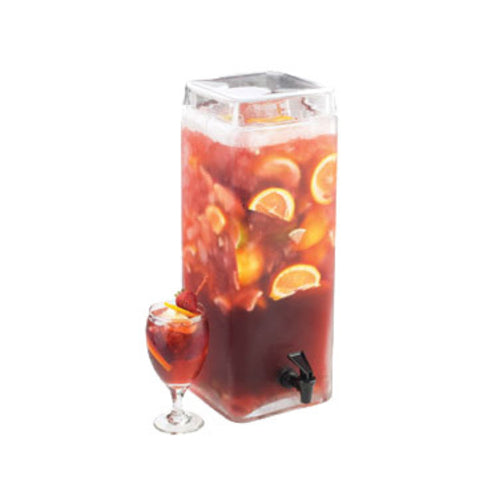 Cal-Mil 1733-3 3 Gallon Square Glass Beverage Dispenser - Clear-cityfoodequipment.com