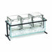 Cal-Mil 1806-5-13 Rectangular 3 Compartment Condiment Jar Display - Clear/Black-cityfoodequipment.com