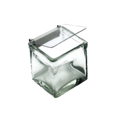 Cal-Mil 1807 Solid Lid w/ Metal Hinge for 4 x 4" Glass Jars-cityfoodequipment.com