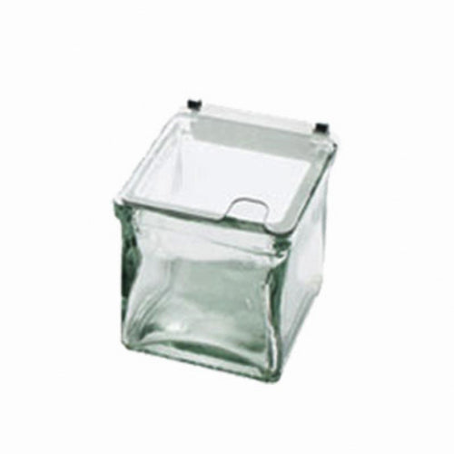 Cal-Mil 1807-N Notched Lid w/ Metal Hinge for 4 x 4" Glass Jars-cityfoodequipment.com