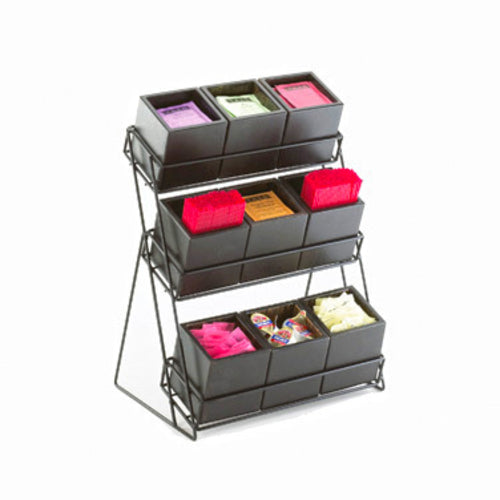 Cal-Mil 1817-96 Condiment Organizer w/ (9) Bins - Black-cityfoodequipment.com