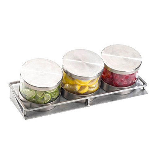 Cal-Mil 1850-4-55 (3) Compartment Bar Garnish Tray - Lift Off Lid-cityfoodequipment.com