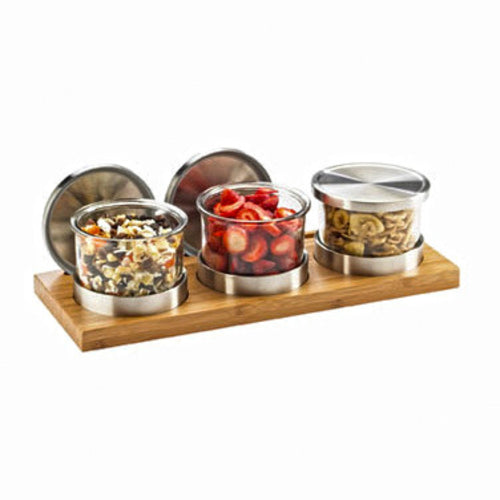 Cal-Mil 1850-4-60 (3) Compartment Bar Garnish Tray - Lift Off Lid-cityfoodequipment.com