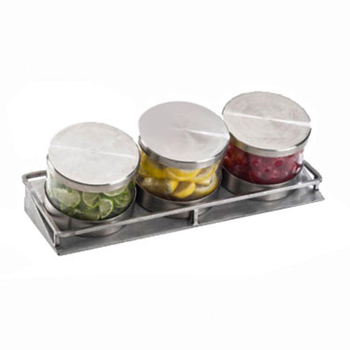 Cal-Mil 1850-5-55 (3) Compartment Bar Garnish Tray - Lift Off Lid-cityfoodequipment.com