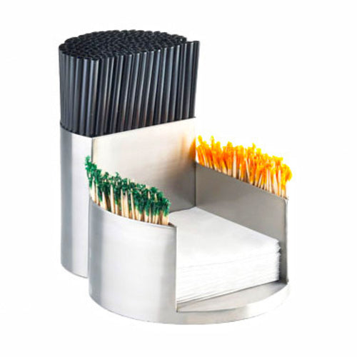 Cal-Mil 1853-55 Mixology Napkin, Tooth Pick, Straw Organizer - Stainless Steel-cityfoodequipment.com