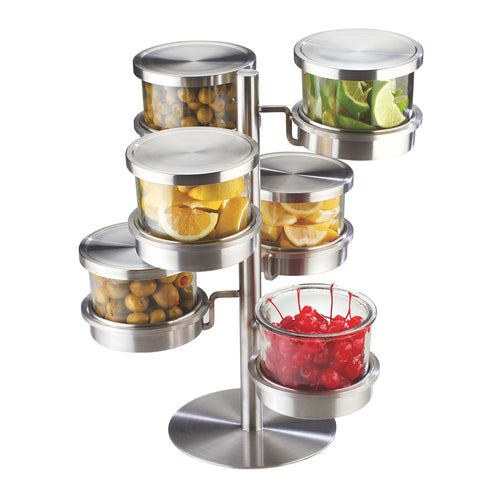 Cal-Mil 1858-4-55 (6) Compartment Bar Garnish Tray - Lift Off Lid-cityfoodequipment.com