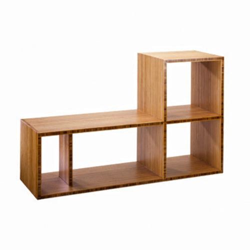 Cal-Mil 1933-60 Display Riser Unit w/ Removable Small Shelf - 38"W x 12"D x 24"H, Bamboo-cityfoodequipment.com