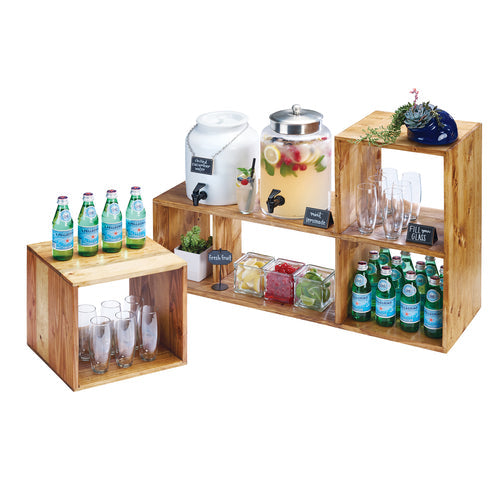 Cal-Mil 1933-99 Rectangular Buffet Riser - 38"W x 12"D x 24"H, Reclaimed Wood-cityfoodequipment.com