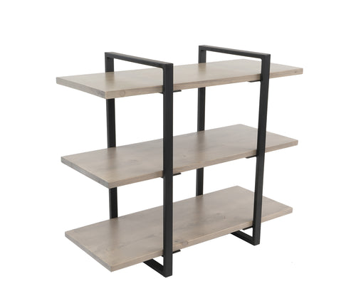 Cal-Mil 1940-110 3 Level Tiered Merchandiser - 28" x 12" x 24", Gray Washed Pine Wood/Black Metal Frame-cityfoodequipment.com