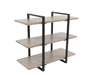 Cal-Mil 1940-110 3 Level Tiered Merchandiser - 28" x 12" x 24", Gray Washed Pine Wood/Black Metal Frame-cityfoodequipment.com