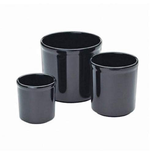 Cal-Mil 1950-16-13 16 oz Round Crock - Melamine, Black-cityfoodequipment.com