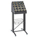 Cal-Mil 2003-13 16 Compartment Flatware Cylinder Holder Frame - 36"H, Wood, Black-cityfoodequipment.com