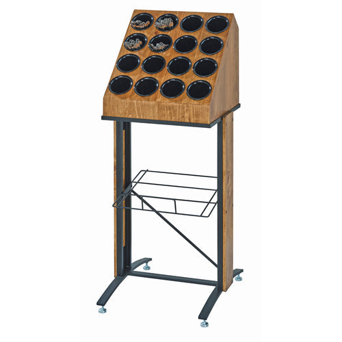 Cal-Mil 2003-99 16 Compartment Flatware Cylinder Holder Frame - 36"H, Wood, Brown-cityfoodequipment.com