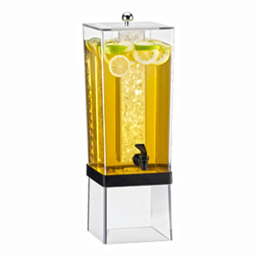 Cal-Mil 2016-13 3 gal Beverage Dispenser w/ Ice Tube - Plastic Container, Clear/Black Base-cityfoodequipment.com