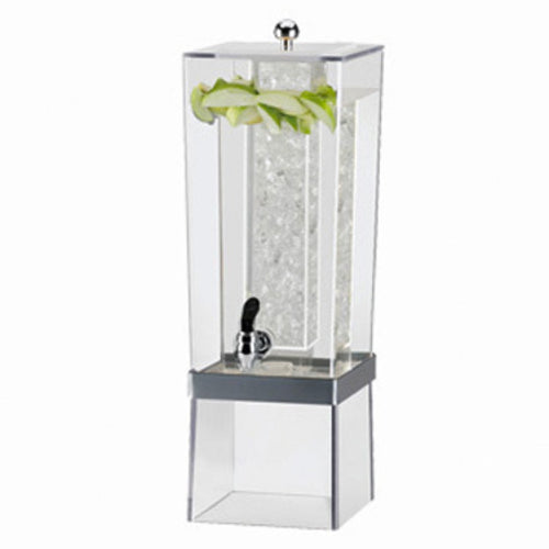 Cal-Mil 2016-74 3 gal Beverage Dispenser w/ Ice Tube - Plastic Container, Clear/Silver Base-cityfoodequipment.com