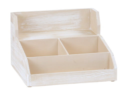 Cal-Mil 2019-113 Condiment Organizer w/ (4) Bins, 15" x 14 1/2" x 9 1/4"H, Rustic Pine-cityfoodequipment.com