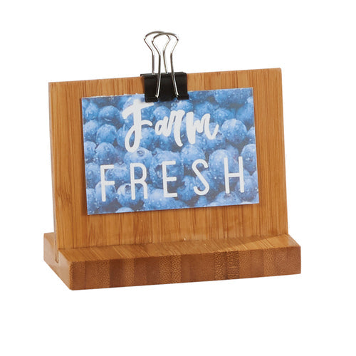 Cal-Mil 2036-32-60 Tabletop Clipboard Menu Card Holder - 4"W x 3 1/4"H, Bamboo-cityfoodequipment.com