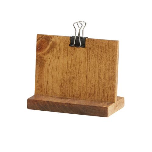 Cal-Mil 2036-32-99 Tabletop Clipboard Menu Card Holder - 4"W x 3 1/4"H, Pine Wood-cityfoodequipment.com