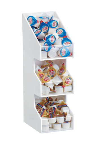 Cal-Mil 2053-15 Condiment Organizer w/ (3) Bins, 5 1/4" x 6 3/4" x 16", White-cityfoodequipment.com