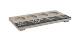 Cal-Mil 2063-110 Write On Beer Flight Board w/ 4 Cutouts - 12" x 6", Pine Wood, Gray Wash-cityfoodequipment.com