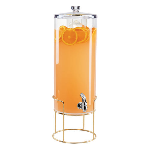 Cal-Mil 22005-3-46 3 gal Beverage Dispenser w/ Ice Tube - Plastic Container, Brass Base-cityfoodequipment.com