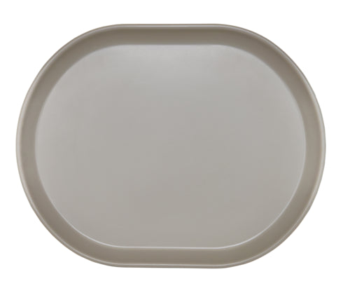 Cal-Mil 22018-102 Oval Melamine Platter - 14" x 11 1/4", Ash-cityfoodequipment.com