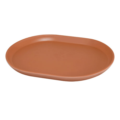 Cal-Mil 22018-109 14" x 11 1/4" Oval Hudson Platter - Melamine, Terra Cotta-cityfoodequipment.com
