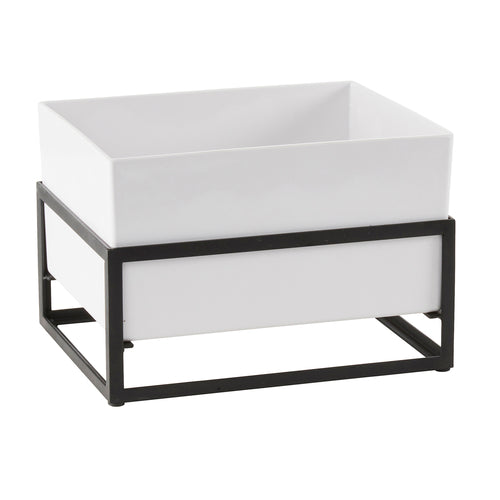 Cal-Mil 22020-10-13 Ice Housing w/ White Melamine Ice Pan - 12 1/4"W x 9 1/2"D x 8 1/2"H, Iron Frame-cityfoodequipment.com