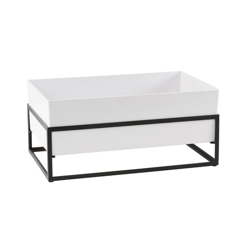 Cal-Mil 22020-12-13 Ice Housing w/ White Melamine Ice Pan - 20 1/4"W x 12 1/4"D x 9 1/4"H, Iron Frame-cityfoodequipment.com