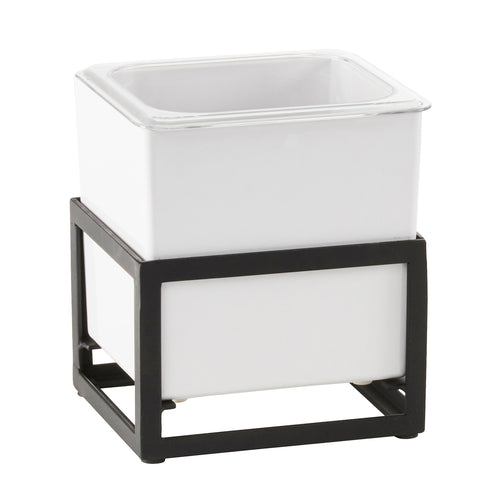Cal-Mil 22020-6-13 Ice Housing w/ White Melamine Ice Pan - 6 1/2"W x 7"D x 8"H, Iron Frame-cityfoodequipment.com