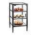 Cal-Mil 22023-14-13 3 Tier Pastry Display Case w/ Swing Door - 14"W x 14"D x 26"H, Acrylic/Steel, Black-cityfoodequipment.com