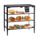 Cal-Mil 22023-26-13 3 Tier Pastry Display Case w/ Swing Doors - 26 1/4"W x 14"D x 26 1/4"H, Acrylic/Steel, Black-cityfoodequipment.com