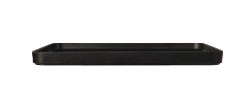 Cal-Mil 22025-13-13 13" x 9 1/2" Rectangular Hudson Plate - Melamine, Black-cityfoodequipment.com