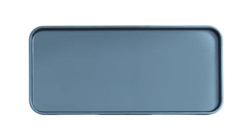 Cal-Mil 22025-613-111 Rectangular Melamine Dinner Plate - 13" x 6", Stone Blue-cityfoodequipment.com