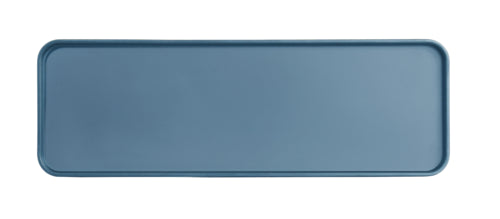 Cal-Mil 22025-618-111 Rectangular Melamine Dinner Plate - 18" x 6", Stone Blue-cityfoodequipment.com